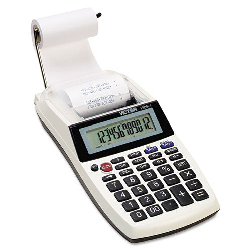 1205-4 Palm/Desktop One-Color Printing Calculator, Black Print, 2 Lines/Sec-(VCT12054)