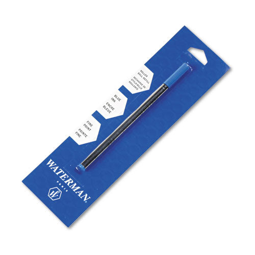 Refill for Waterman Roller Ball Pens, Fine Conical Tip, Blue Ink-(WAT1964018)