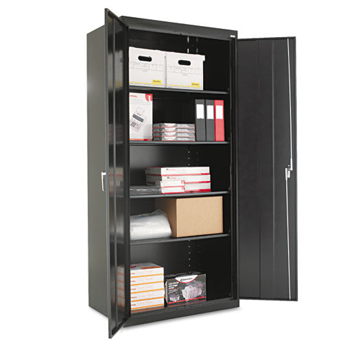 Assembled 78" High Heavy-Duty Welded Storage Cabinet, Four Adjustable Shelves, 36w x 24d, Black-(ALECM7824BK)