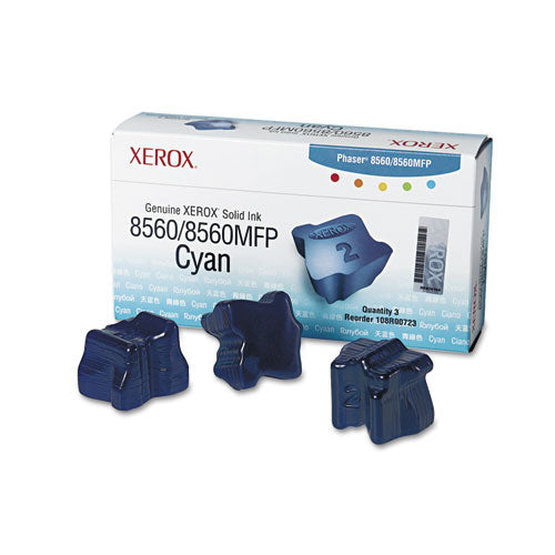 108R00723 Solid Ink Stick, 3,400 Page-Yield, Cyan, 3/Box-(XER108R00723)