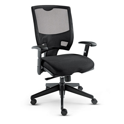 Alera Epoch Series Fabric Mesh Multifunction Chair, Supports Up to 275 lb, 17.63" to 22.44" Seat Height, Black-(ALEEP42ME10B)