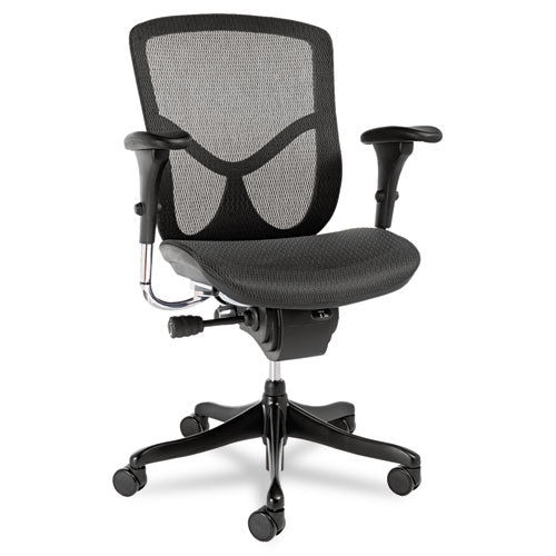 Alera EQ Series Ergonomic Multifunction Mid-Back Mesh Chair, Supports Up to 250 lb, Black-(ALEEQA42ME10B)