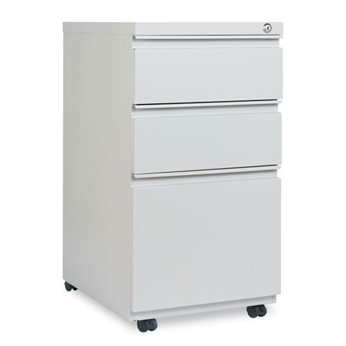 File Pedestal with Full-Length Pull, Left/Right, 3-Drawers: Box/Box/File, Legal/Letter, Light Gray, 14.96" x 19.29" x 27.75"-(ALEPBBBFLG)