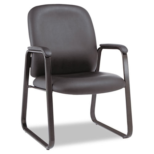 Alera Genaro Bonded Leather High-Back Guest Chair, 24.60" x 24.80" x 36.61", Black Seat, Black Back, Black Base-(ALEGE43LS10B)