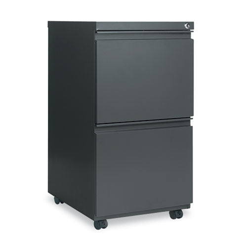 File Pedestal with Full-Length Pull, Left or Right, 2 Legal/Letter-Size File Drawers, Charcoal, 14.96" x 19.29" x 27.75"-(ALEPBFFCH)