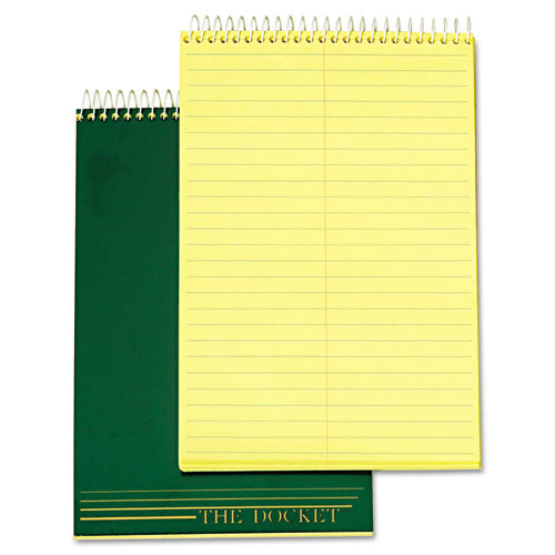 Docket Steno Pad, Gregg Rule, Forest Green Cover, 100 Canary-Yellow 6 x 9 Sheets-(TOP63851)