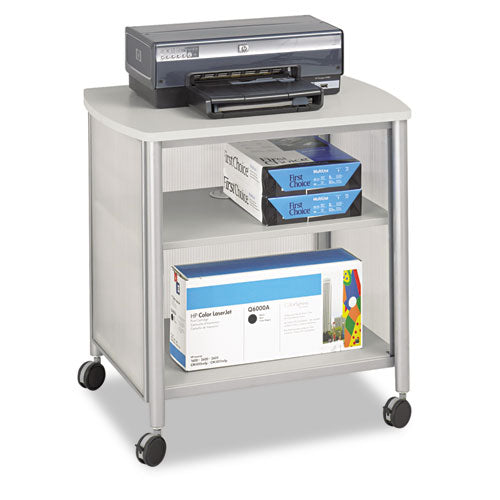 Impromptu Deskside Machine Stand, Metal, 3 Shelves, 100 lb Capacity, 26.25" x 21" x 26.5", Gray-(SAF1857GR)