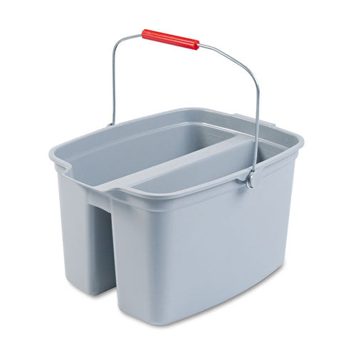 19 Quart Double Utility Pail, Plastic, Gray, 18 x 14.5 x 10-(RCP262888GY)