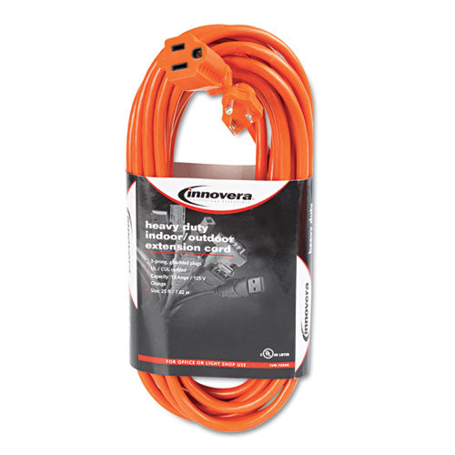 Indoor/Outdoor Extension Cord, 25 ft, 13 A, Orange-(IVR72225)