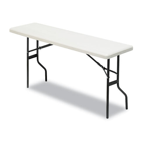 IndestrucTable Classic Folding Table, Rectangular Top, 1,200 lb Capacity, 72w x 18d x 29h, Platinum-(ICE65363)