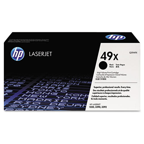 HP 49X, (Q5949X) High-Yield Black Original LaserJet Toner Cartridge-(HEWQ5949X)