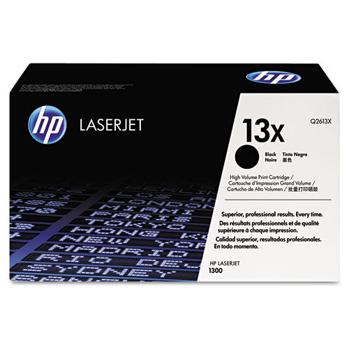 HP 13X, (Q2613X) High-Yield Black Original LaserJet Toner Cartridge-(HEWQ2613X)