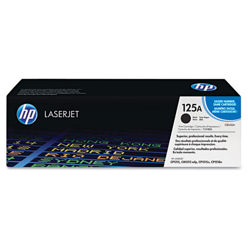 HP 125A, (CB540A) Black Original LaserJet Toner Cartridge-(HEWCB540A)