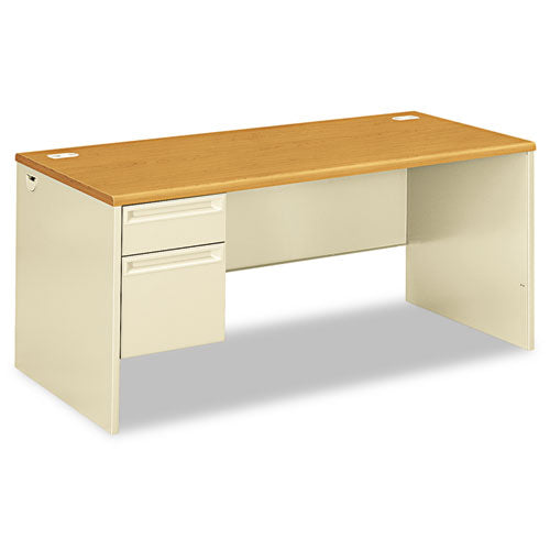 38000 Series Left Pedestal Desk, 66" x 30" x 29.5", Harvest/Putty-(HON38292LCL)