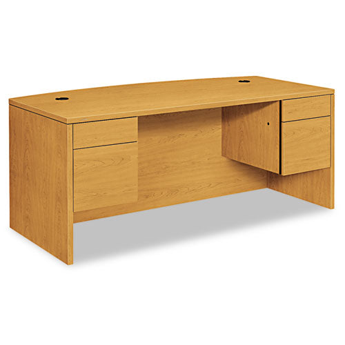 10500 Series Bow Front Double Pedestal Desk, 72" x 36" x 29.5", Harvest-(HON10595CC)