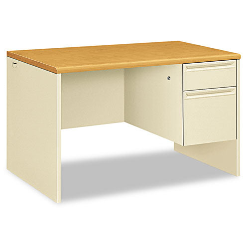 38000 Series Right Pedestal Desk, 48" x 30" x 29.5", Harvest/Putty-(HON38251CL)