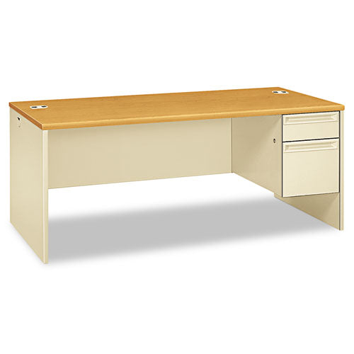 38000 Series Right Pedestal Desk, 72" x 36" x 29.5", Harvest/Putty-(HON38293RCL)