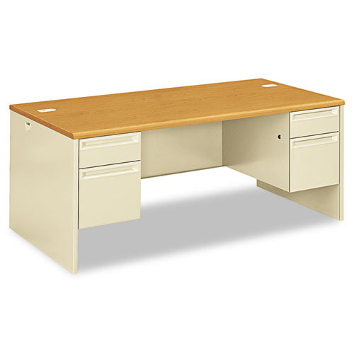 38000 Series Double Pedestal Desk, 72" x 36" x 29.5", Harvest/Putty-(HON38180CL)