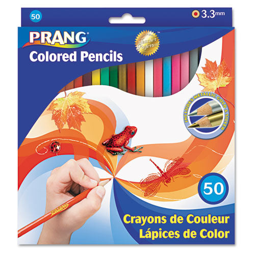 Colored Pencil Sets, 3.3 mm, 2B (#1), Assorted Lead/Barrel Colors, 50/Pack-(DIX22480)