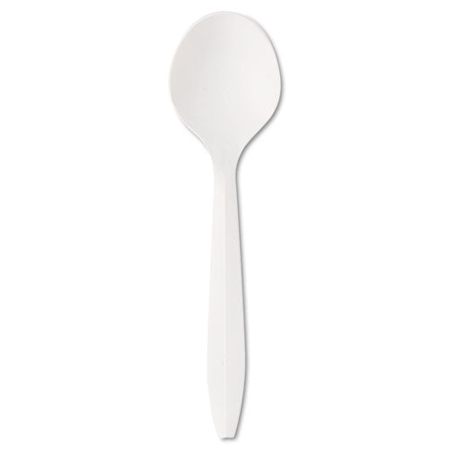 Mediumweight Polystyrene Cutlery, Soup Spoon, White, 1,000/Carton-(BWKSOUPSPOON)