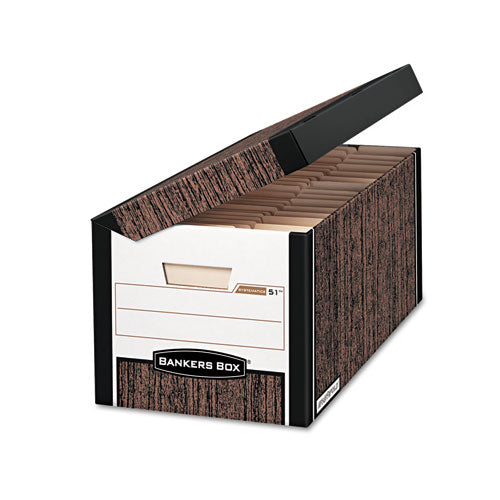 SYSTEMATIC Medium-Duty Strength Storage Boxes, Letter/Legal Files, Woodgrain, 12/Carton-(FEL00052)