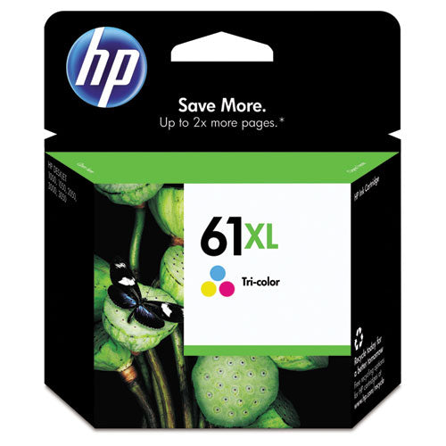 HP 61XL, (CH564WN) High-Yield Tri-Color Original Ink Cartridge-(HEWCH564WN)