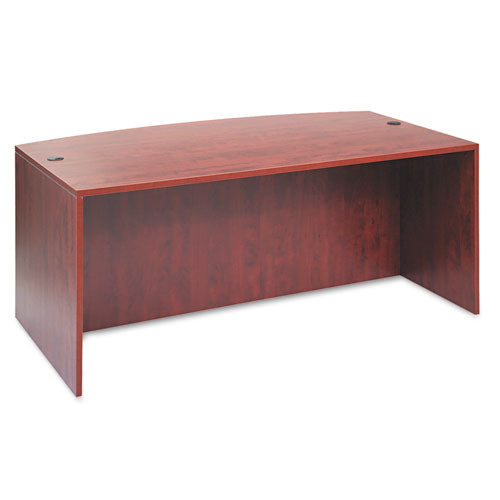 Alera Valencia Series Bow Front Desk Shell, 71" x 41.38" x 29.63", Medium Cherry-(ALEVA227236MC)