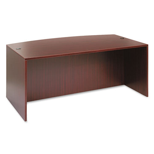 Alera Valencia Series Bow Front Desk Shell, 71" x 41.38" x 29.63", Mahogany-(ALEVA227236MY)