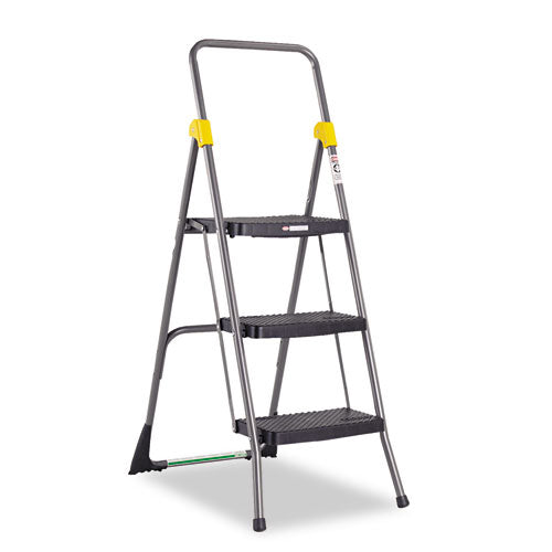 Commercial 3-Step Folding Stool, 300 lb Capacity, 20.5 x 32.63 x 52.13, Gray-(CSC11839GGO)