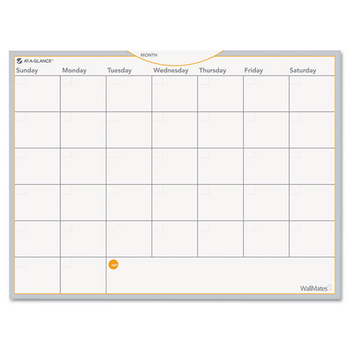 WallMates Self-Adhesive Dry Erase Monthly Planning Surfaces, 24 x 18, White/Gray/Orange Sheets, Undated-(AAGAW502028)