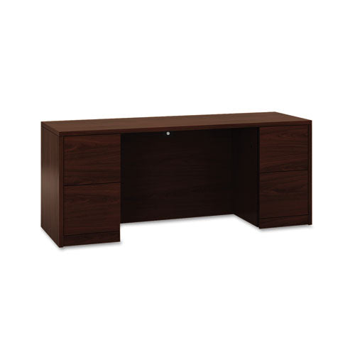 10500 Series Kneespace Credenza With Full-Height Pedestals, 72w x 24d x 29.5h, Mahogany-(HON105900NN)