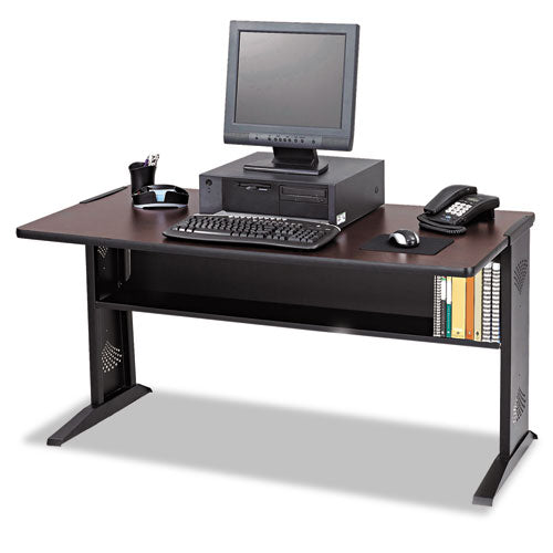 Computer Desk with Reversible Top, 47.5" x 28" x 30", Mahogany/Medium Oak/Black-(SAF1931)