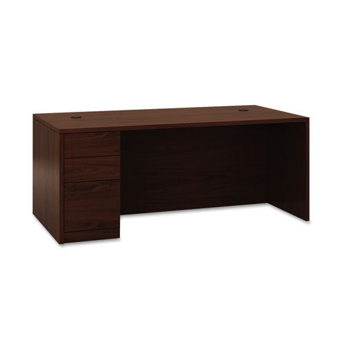 10500 Series "L" Workstation Left Pedestal Desk with Full-Height Pedestal, 72" x 36" x 29.5", Mahogany-(HON105896LNN)