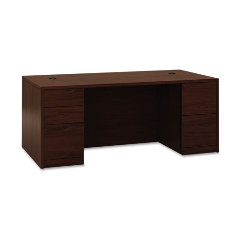 10500 Series Double Pedestal Desk with Full Pedestals, 72" x 36" x 29.5", Mahogany-(HON105890NN)