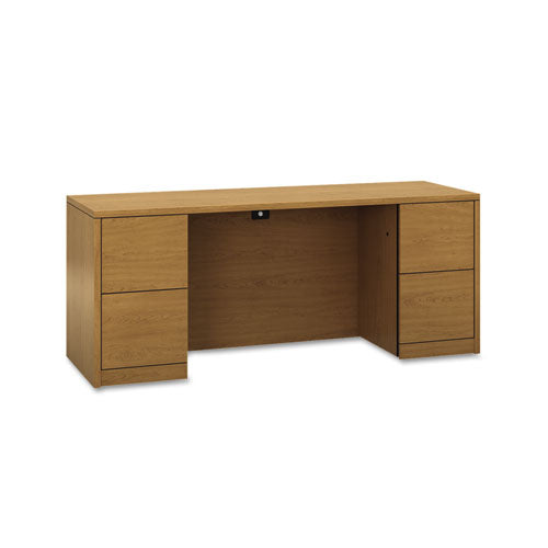 10500 Series Kneespace Credenza With Full-Height Pedestals, 72w x 24d x 29.5h, Harvest-(HON105900CC)