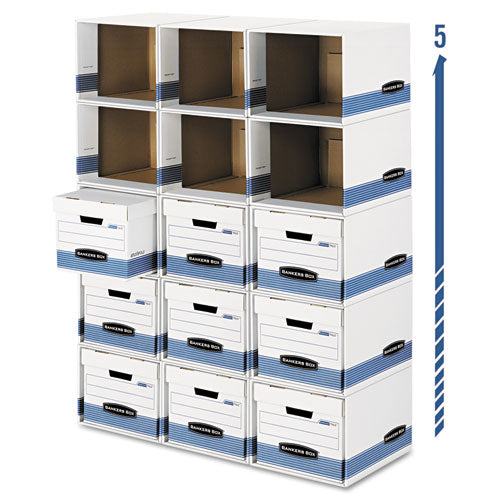 File/Cube Box Shell, Legal/Letter, 23.75 x 19.75, White/Blue, 6/Carton-(FEL0162601)