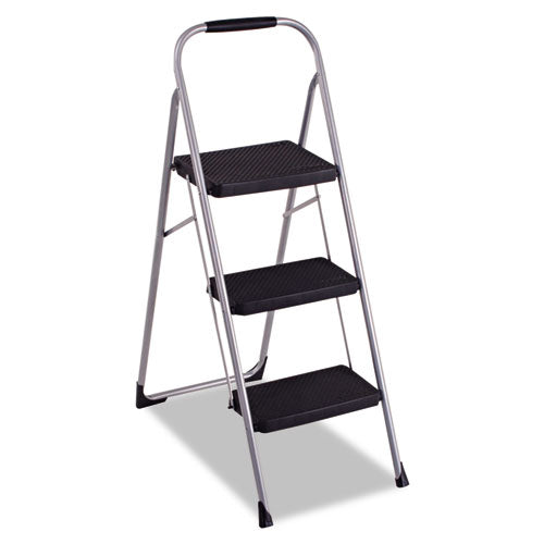 3-Step Big Step Folding Stool, 200 lb Capacity, 17.75 x 28 x 45.63, Light Gray-(CSC11408PBL1E)