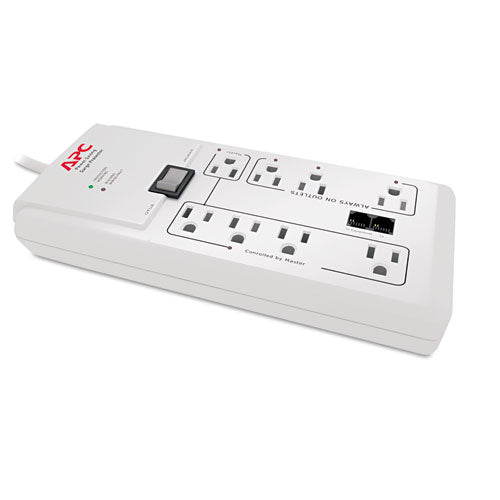 Home/Office SurgeArrest Protector, 8 AC Outlets, 6 ft Cord, 2,030 J, White-(APWP8GT)