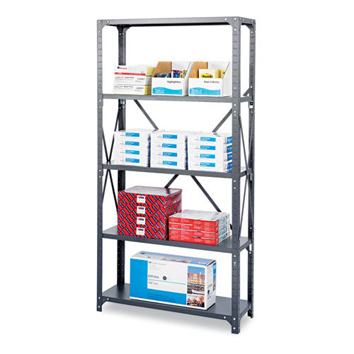 Commercial Steel Shelving Unit, Six-Shelf, 36w x 18d x 75h, Dark Gray-(SAF6269)