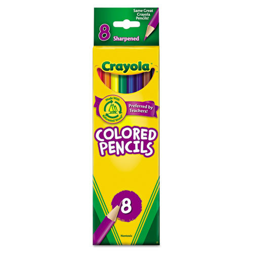 Long-Length Colored Pencil Set, 3.3 mm, 2B (#1), Assorted Lead/Barrel Colors, 8/Pack-(CYO684008)