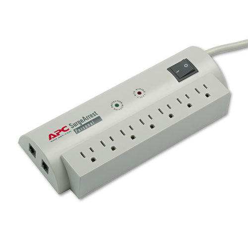 SurgeArrest Personal Power Surge Protector, 7 AC Outlets, 6 ft Cord, 240 J, Beige-(APWPER7T)