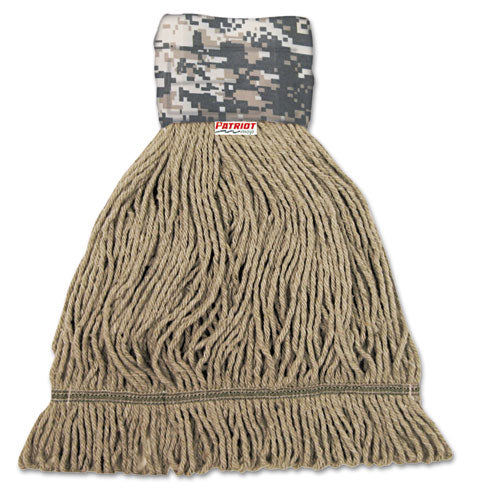 Patriot Looped End Wide Band Mop Head, Medium, Green/Brown, 12/Carton-(BWK8200M)