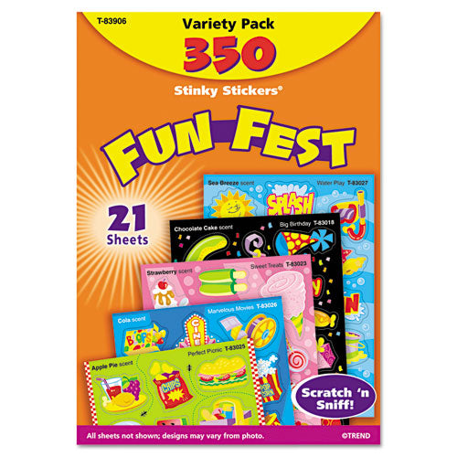 Stinky Stickers Variety Pack, Mixed Shapes, Assorted Colors, 350/Pack-(TEPT83906)