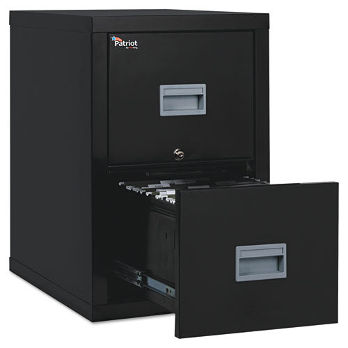 Patriot by FireKing Insulated Fire File, 1-Hour Fire Protection, 2 Legal/Letter File Drawers, Black, 17.75" x 25" x 27.75"-(FIR2P1825CBL)