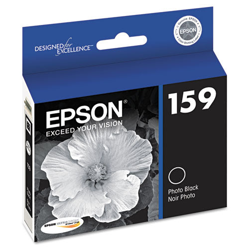 T159120 (159) UltraChrome Hi-Gloss 2 Ink, Photo Black-(EPST159120)