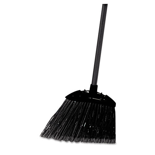 Angled Lobby Broom, Poly Bristles, 35" Handle, Black-(RCP637400BLA)