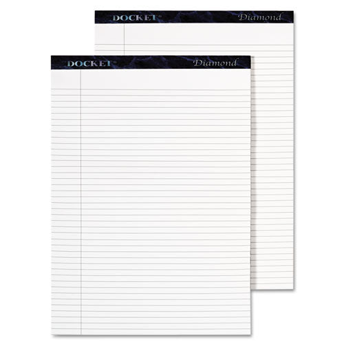 Docket Diamond Ruled Pads, Wide/Legal Rule, 50 White 8.5 x 11.75 Sheets, 2/Box-(TOP63975)