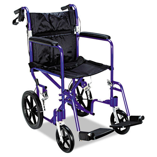 Excel Deluxe Aluminum Transport Wheelchair, 300 lb Capacity, 19 x 16 Seat-(MIIMDS808210ABE)