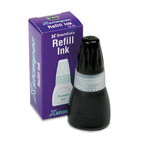 Refill Ink for Xstamper Stamps, 10 mL Bottle, Black-(XST22112)