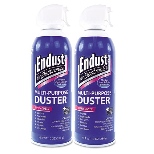 Compressed Air Duster for Electronics, 10 oz Can, 2/Pack-(END11407)